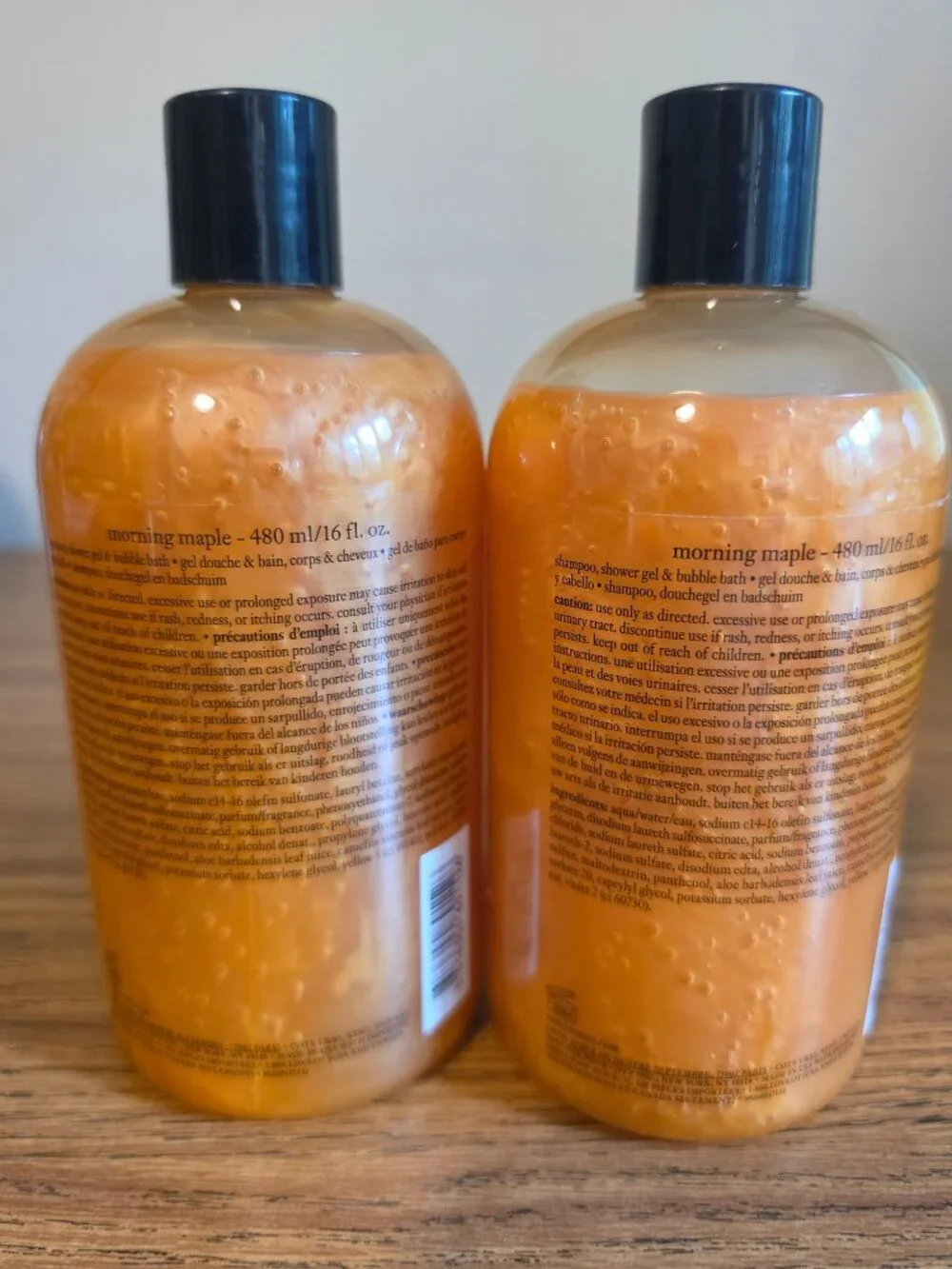 NEW Philosophy Morning Maple Shampoo Shower Gel SET of 2 16 oz